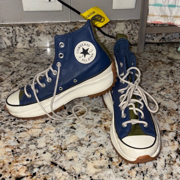 Converse Blue and Green High-Tops - Picture 1 of 7